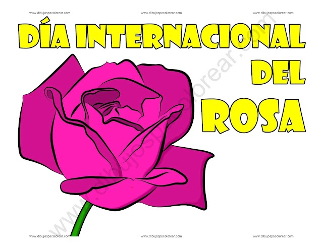 Día Internacional del Rosa dibujo a color y para colorear
